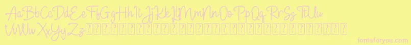 Allanis DEMO Font – Pink Fonts on Yellow Background