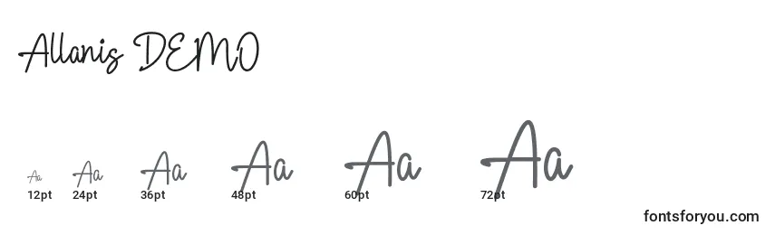 Allanis DEMO Font Sizes