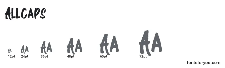 Размеры шрифта AllCaps (119192)