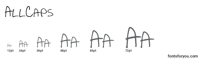 Размеры шрифта AllCaps (119193)