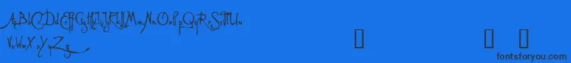 Czcionka ALLED    – czarne czcionki na niebieskim tle