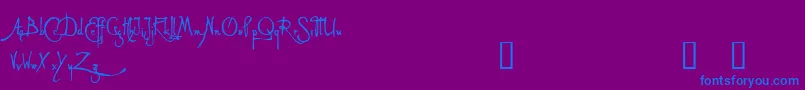 フォントALLED    – 紫色の背景に青い文字