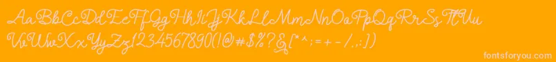 Alledahe Font – Pink Fonts on Orange Background
