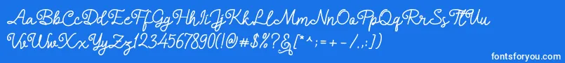 Alledahe Font – White Fonts on Blue Background