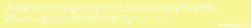 Alledahe Font – White Fonts on Yellow Background