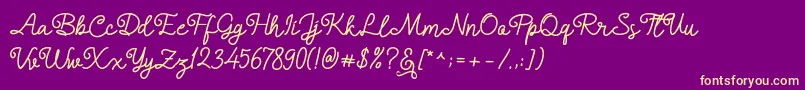 Alledahe Font – Yellow Fonts on Purple Background