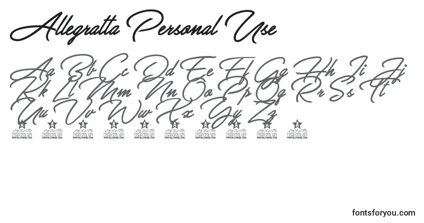Czcionka Allegratta Personal Use – alfabet, cyfry, specjalne znaki