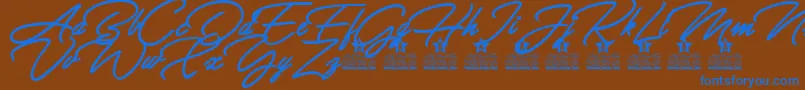 Allegratta Personal Use Font – Blue Fonts on Brown Background