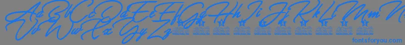 Allegratta Personal Use Font – Blue Fonts on Gray Background