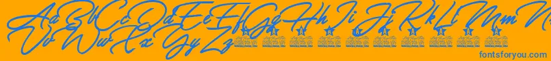 Allegratta Personal Use Font – Blue Fonts on Orange Background