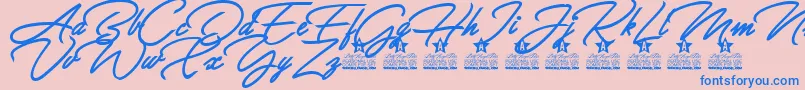 Allegratta Personal Use Font – Blue Fonts on Pink Background