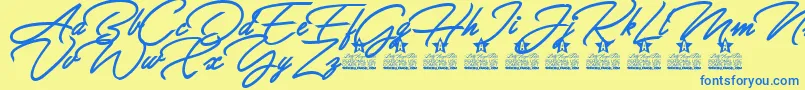 Allegratta Personal Use Font – Blue Fonts on Yellow Background