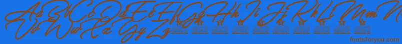 Allegratta Personal Use Font – Brown Fonts on Blue Background
