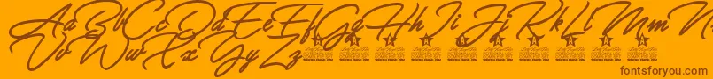 Allegratta Personal Use Font – Brown Fonts on Orange Background