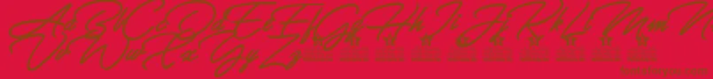 Allegratta Personal Use Font – Brown Fonts on Red Background