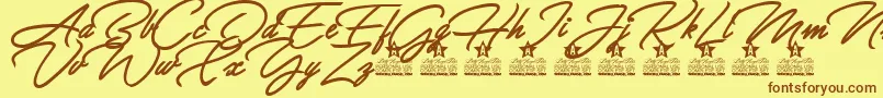 Allegratta Personal Use Font – Brown Fonts on Yellow Background