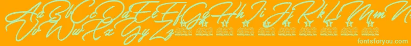 Allegratta Personal Use Font – Green Fonts on Orange Background
