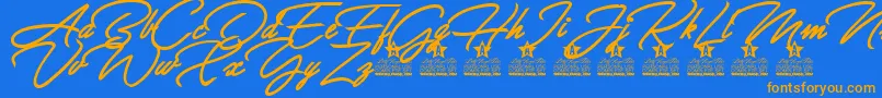 Allegratta Personal Use Font – Orange Fonts on Blue Background