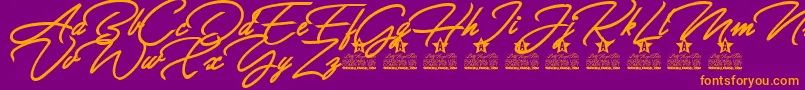Allegratta Personal Use Font – Orange Fonts on Purple Background
