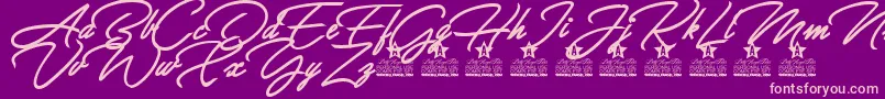 Allegratta Personal Use Font – Pink Fonts on Purple Background