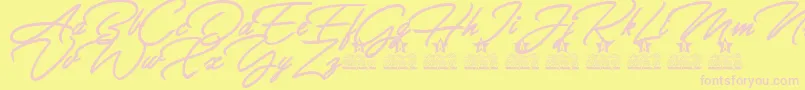 Allegratta Personal Use Font – Pink Fonts on Yellow Background