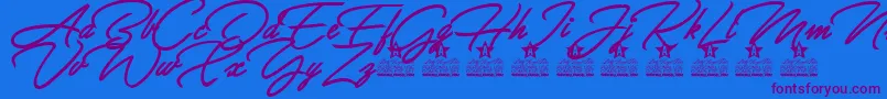 Allegratta Personal Use Font – Purple Fonts on Blue Background