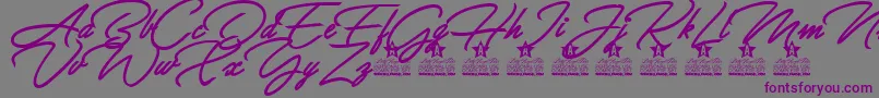 Allegratta Personal Use-fontti – violetit fontit harmaalla taustalla