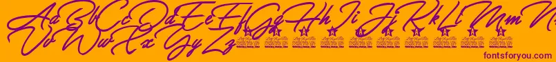 Allegratta Personal Use Font – Purple Fonts on Orange Background