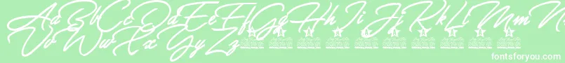 フォントAllegratta Personal Use – 緑の背景に白い文字