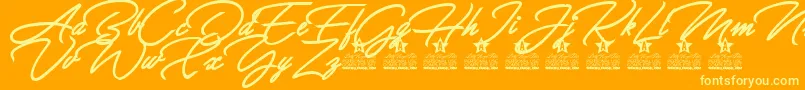 Allegratta Personal Use Font – Yellow Fonts on Orange Background