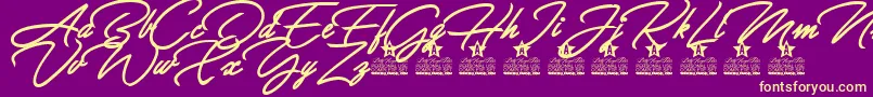 Allegratta Personal Use Font – Yellow Fonts on Purple Background