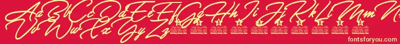 Allegratta Personal Use Font – Yellow Fonts on Red Background