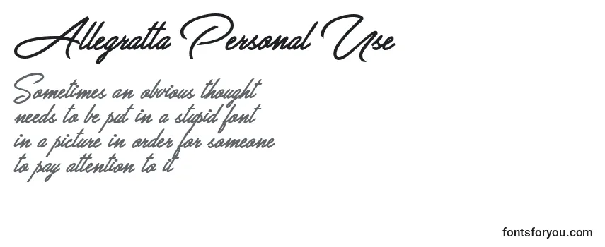 Allegratta Personal Use Font