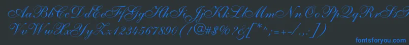 Шрифт allegro – синие шрифты на чёрном фоне