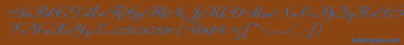 フォントallegro – 茶色の背景に青い文字