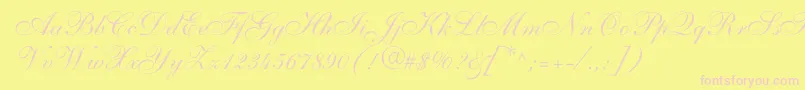 allegro Font – Pink Fonts on Yellow Background