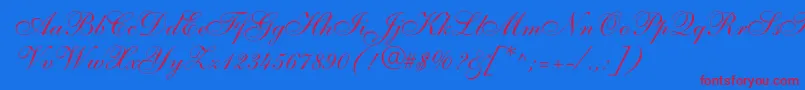allegro Font – Red Fonts on Blue Background