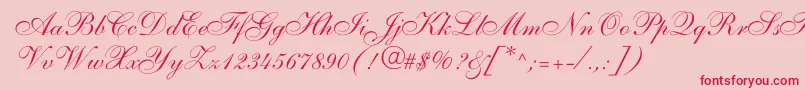 allegro-Schriftart – Rote Schriften auf rosa Hintergrund