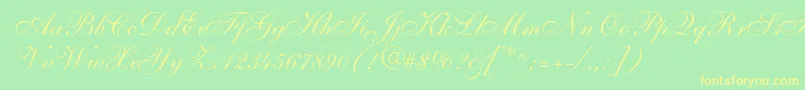 allegro Font – Yellow Fonts on Green Background