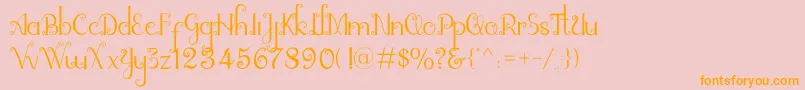 alleha -Schriftart – Orangefarbene Schriften auf rosa Hintergrund