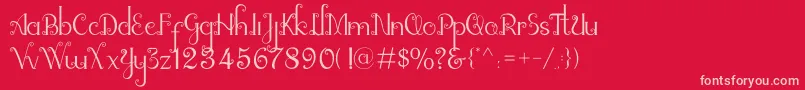 alleha  Font – Pink Fonts on Red Background