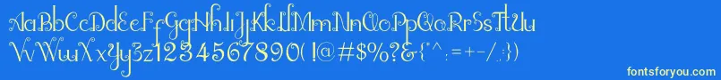 alleha  Font – Yellow Fonts on Blue Background
