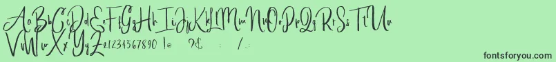 alleiyana Font – Black Fonts on Green Background