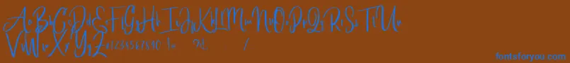 alleiyana Font – Blue Fonts on Brown Background