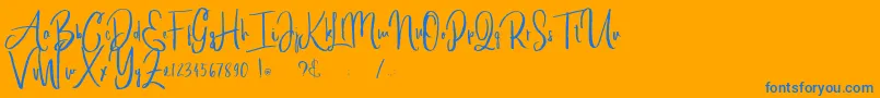 alleiyana Font – Blue Fonts on Orange Background
