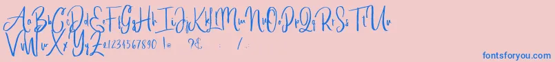 alleiyana Font – Blue Fonts on Pink Background