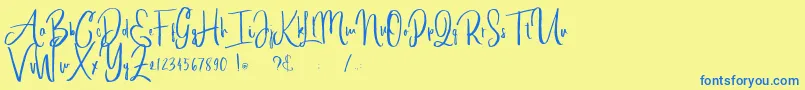 alleiyana Font – Blue Fonts on Yellow Background