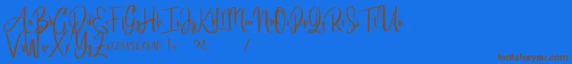 alleiyana Font – Brown Fonts on Blue Background