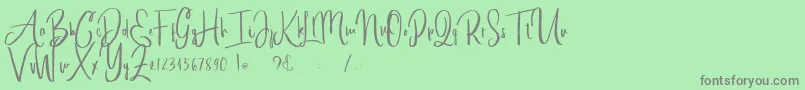 alleiyana Font – Gray Fonts on Green Background