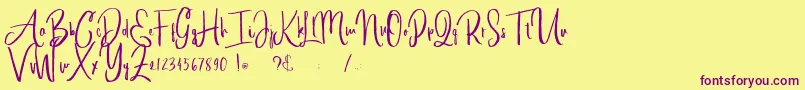 alleiyana Font – Purple Fonts on Yellow Background